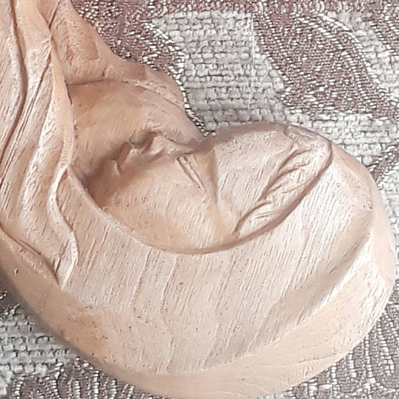 Vintage Hand Carved Adalbart Thibault Wooden Plaque Mother & Child - Picture 6 of 14